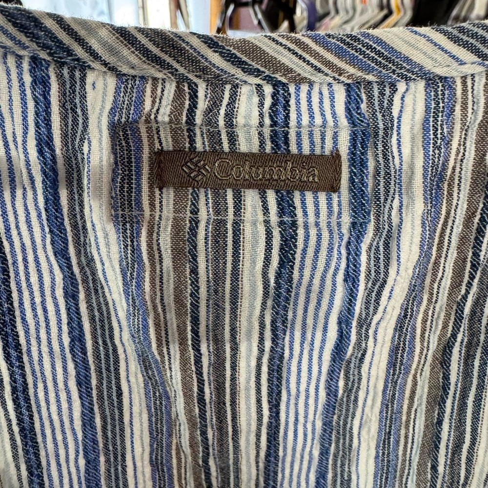 Columbia Striped Lace-Up Boho Short Sleeve Top size XL - Picture 7 of 7